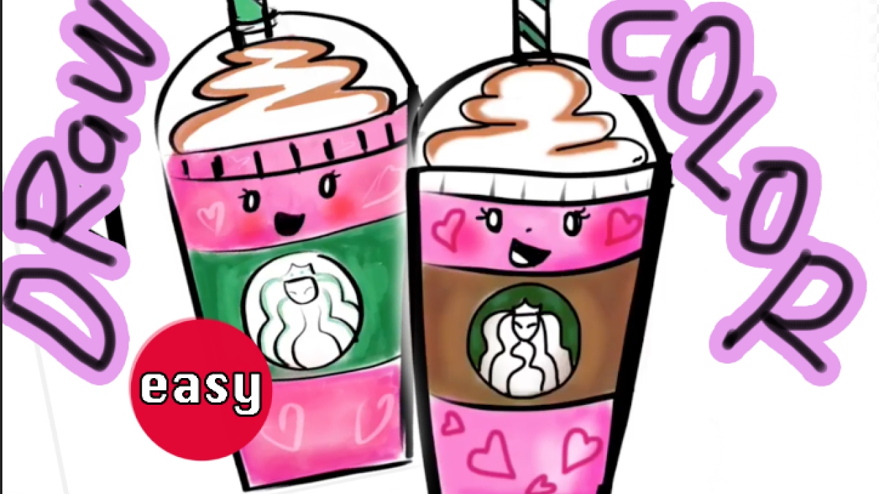 1280x720 how to draw a cute starbucks frappuccino valentine's day