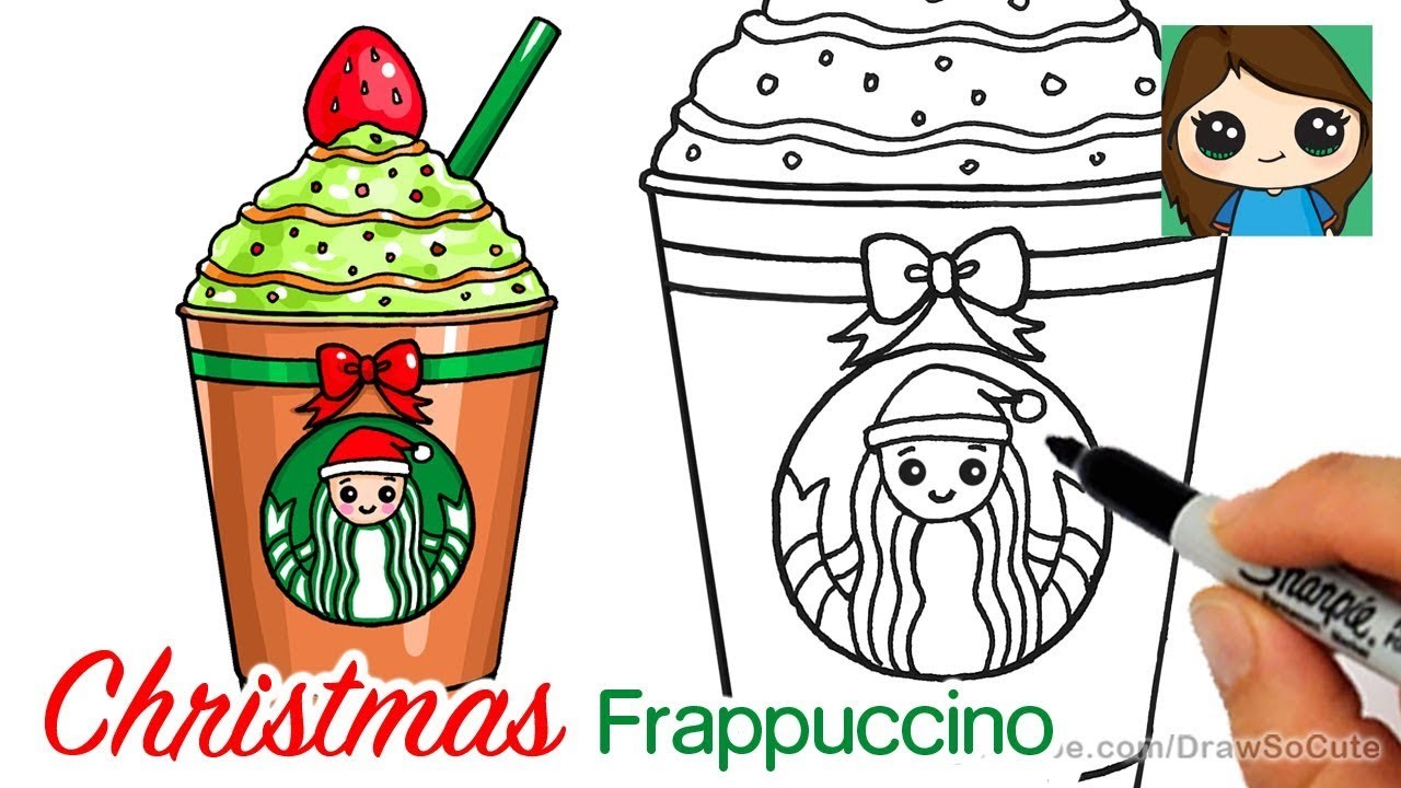 1280x720 How To Draw A Starbucks Christmas Frappuccino Easy