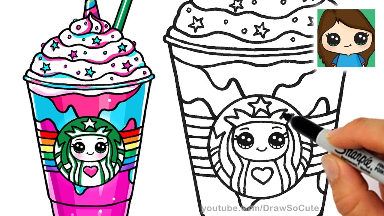1280x720 How To Draw A Starbucks Unicorn Frappuccino