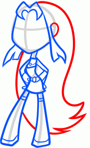 184x302 how to draw starfire from teen titans go, step