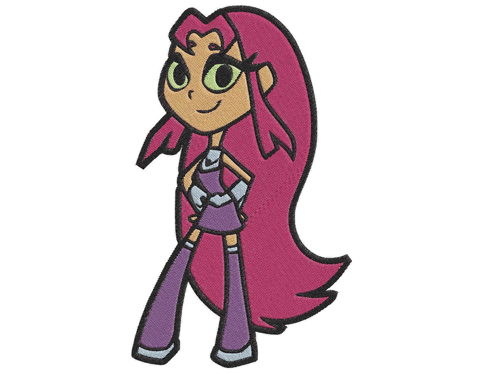 1650x1275 teen titans go starfire embroidery design
