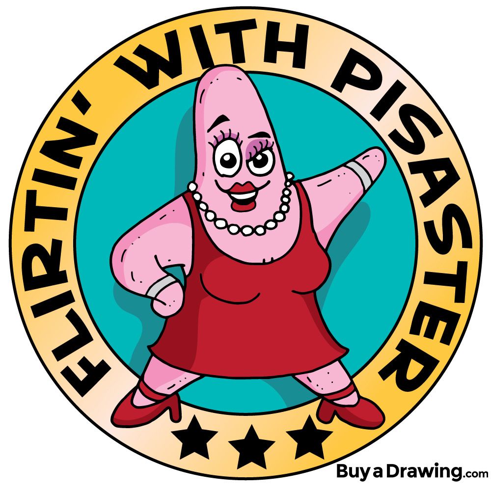 1000x1000 A Flirting Cartoon Starfish Drawing Done For A Nature Center