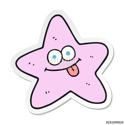 500x500 Sticker Of A Cartoon Starfish Stock Image And Royalty Free Vector