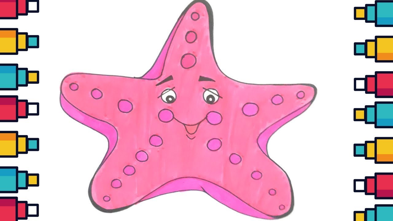 1280x720 How To Draw Starfish Step
