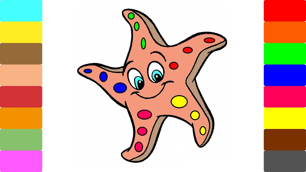 1280x720 Coloring Book And Drawing Starfish