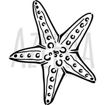 355x355 Azeeda 'starfish' Wall Stencil Template