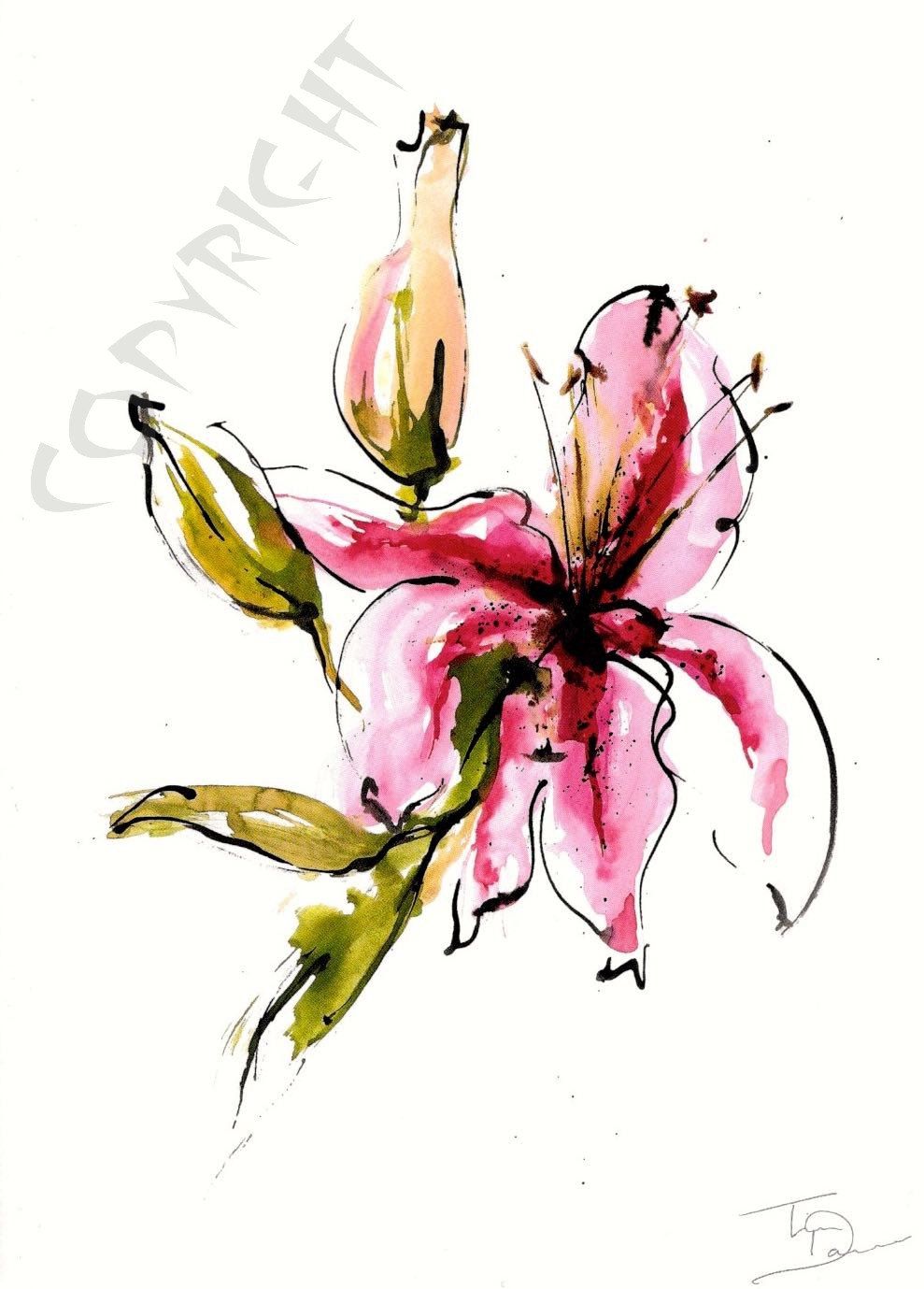989x1379 Stargazer Lily Greeting Card