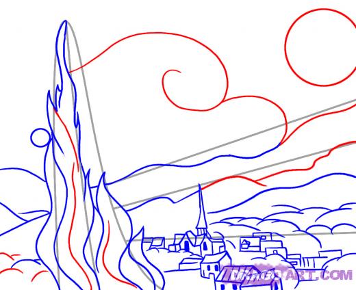 520x424 Learn How To Draw Starry Night, Art, Pop Culture, Free Step
