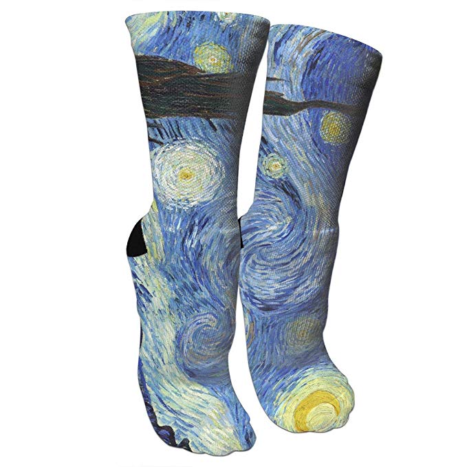 679x679 Casual Crew Socks Van Gogh Starry Night Novelty Cotton High Ankle
