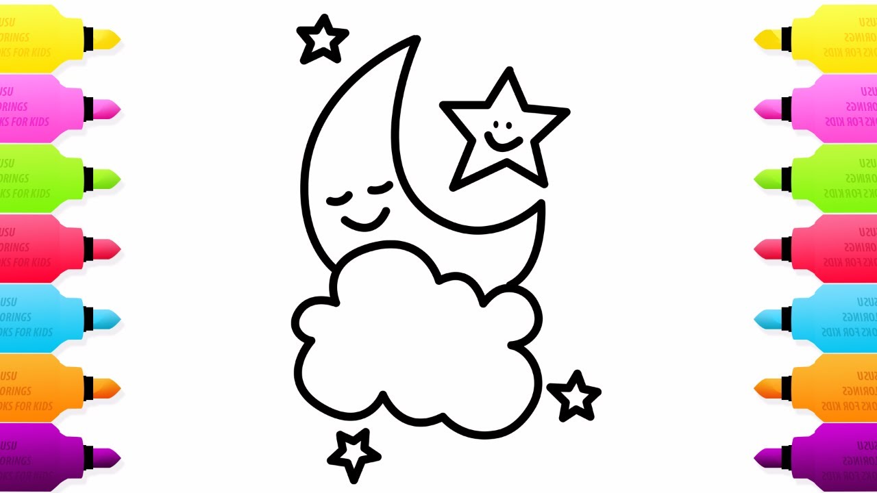 Stars And Moon Drawing | Free download on ClipArtMag