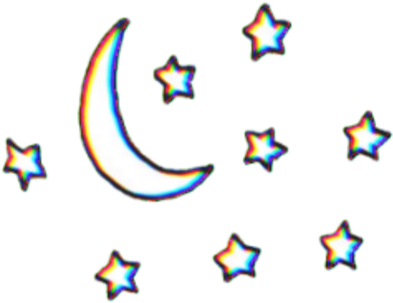 792x611 Hd Moon Stars Star Tumblr Glitch Glitchy