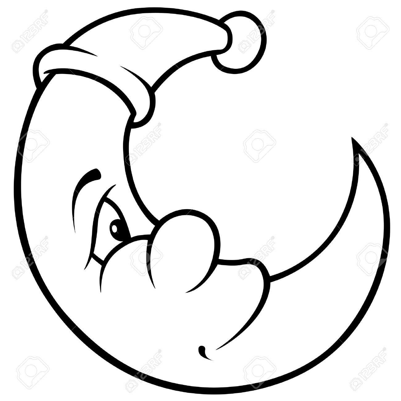 1300x1300 Huge Collection Of 'cartoon Drawing Of The Moon' Download More