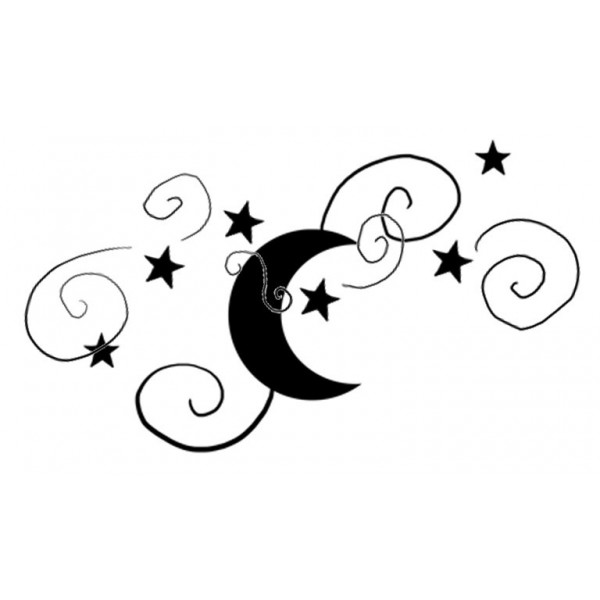 600x600 Moon And Stars Silhouette Clipart