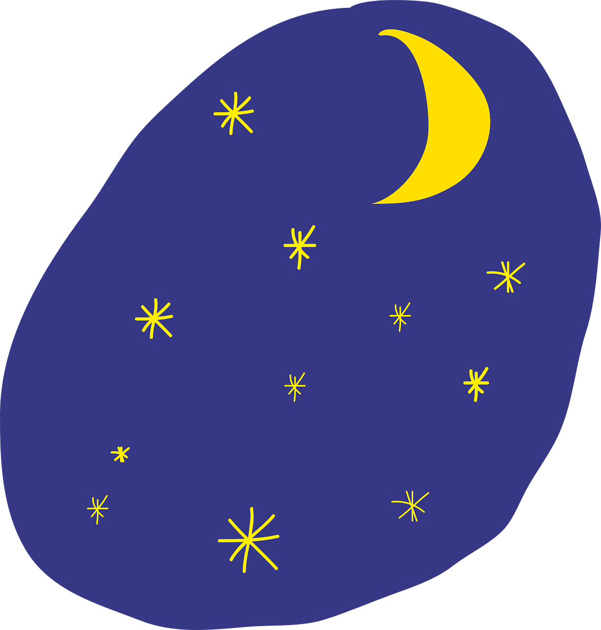 1222x1280 Sky,stars,moon,drawing,free Vector Graphics