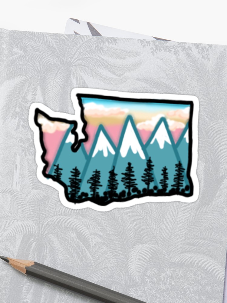 750x1000 Washington State Drawing Sticker