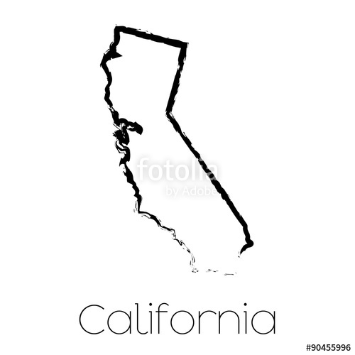 500x500 Scribbled Shape Of The State Of California Stock Photo
