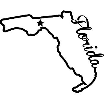 350x350 Florida State Decal Sticker Inches