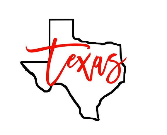570x461 Texas State Outline Script Etsy