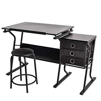 355x355 Mecor Adjustable Drawing Desk Drafting Table Art Craft Station