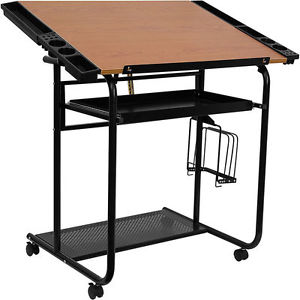 300x300 New Portable Drafting Table Wheeled Caster Adjustable Drawing Desk