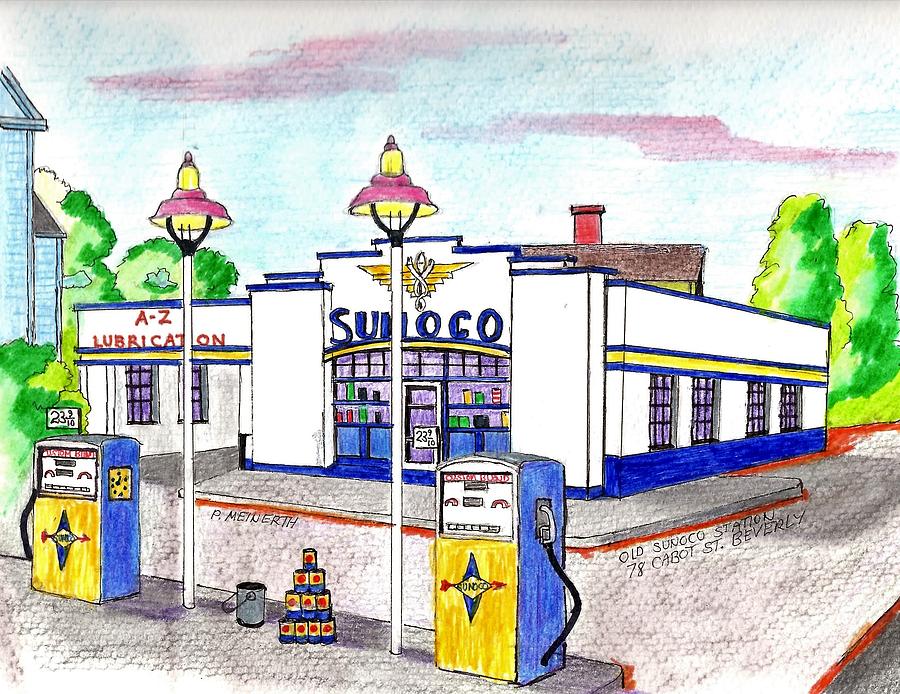 900x694 Old Sunocomgas Station Drawing
