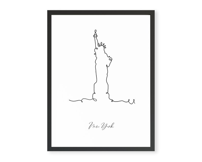 794x635 New York Printable Art Statue Of Liberty Line Drawing Print Etsy
