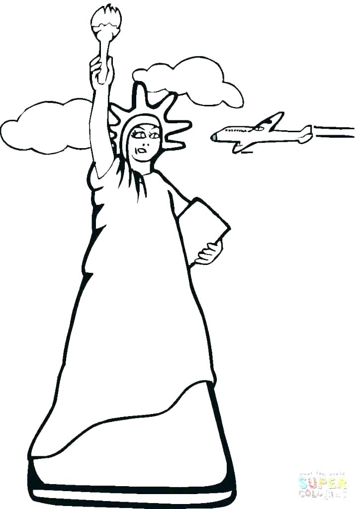 718x1024 Statue Of Liberty Coloring Black And White