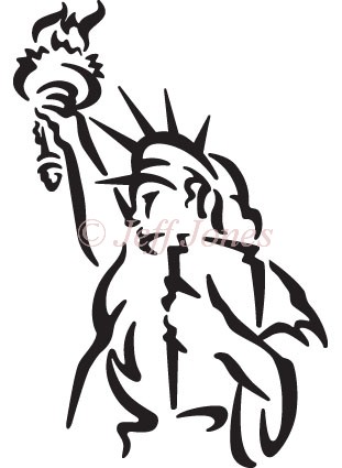 311x425 Statue Of Liberty Black And White Clipart