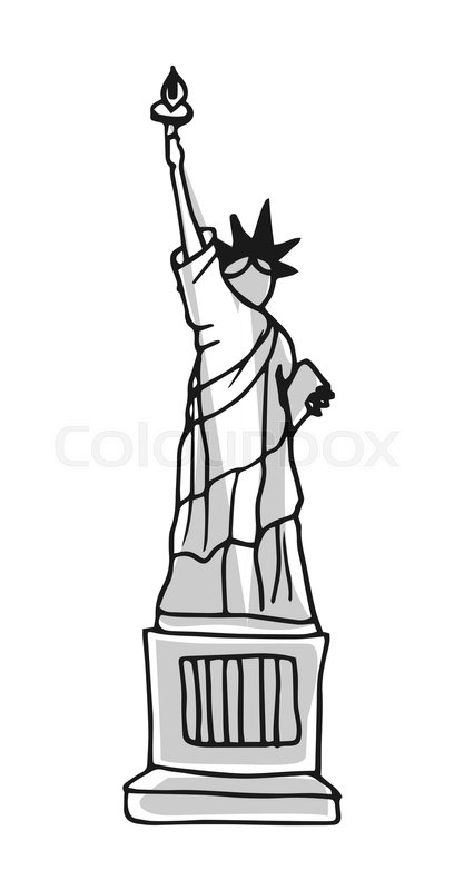417x800 Statue Of Liberty Hand Drawn Icon Stock Vector Colourbox