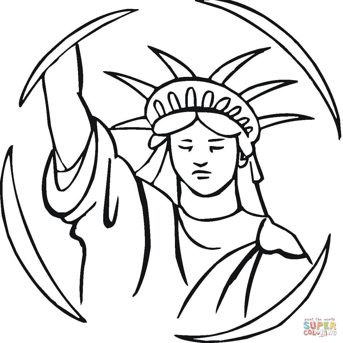 1200x1200 Cartoon Statue Of Liberty Coloring Page