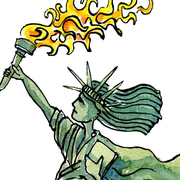 619x619 Statue Of Liberty Drawing Clipart Best