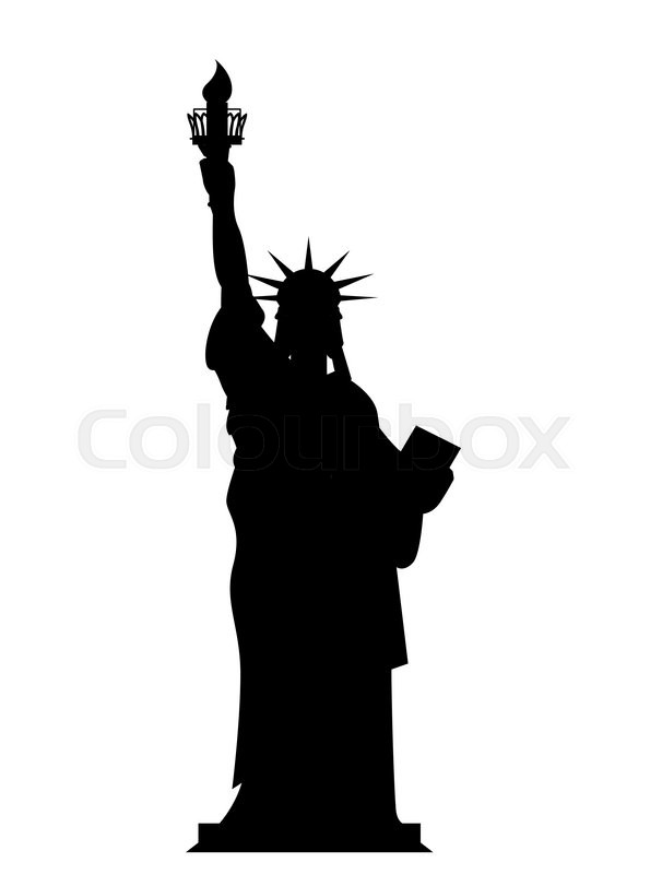 606x800 Silhouette Statue Of Liberty In Usa Stock Vector Colourbox
