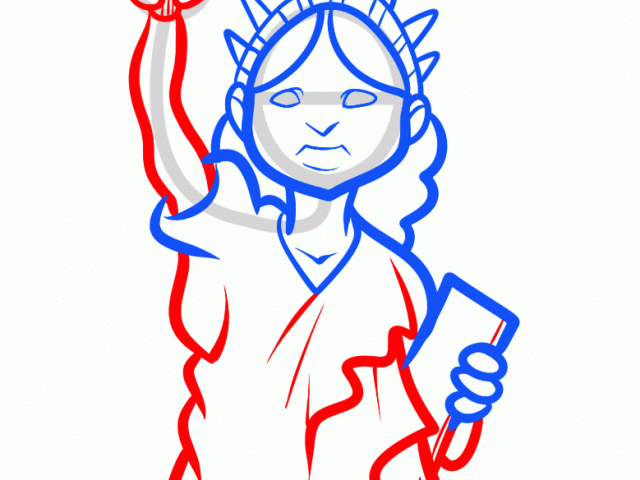 640x480 Free Drawn Statue Of Liberty, Download Free Clip Art