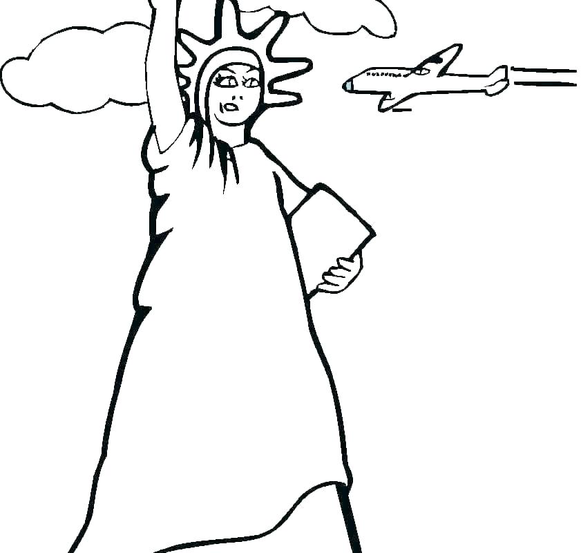 841x800 Statue Of Liberty Coloring