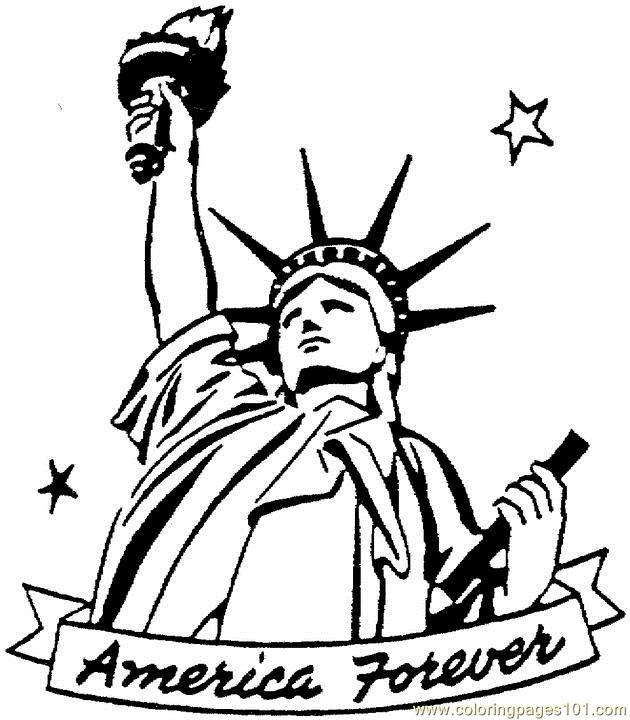 630x720 The Statue Of Liberty Printable Coloring