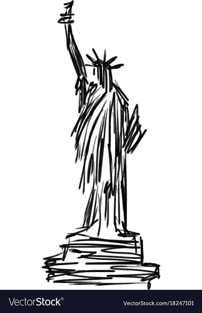700x1080 Unusual Idea Statue Of Liberty Sketch Hand Drawn Royalty Free