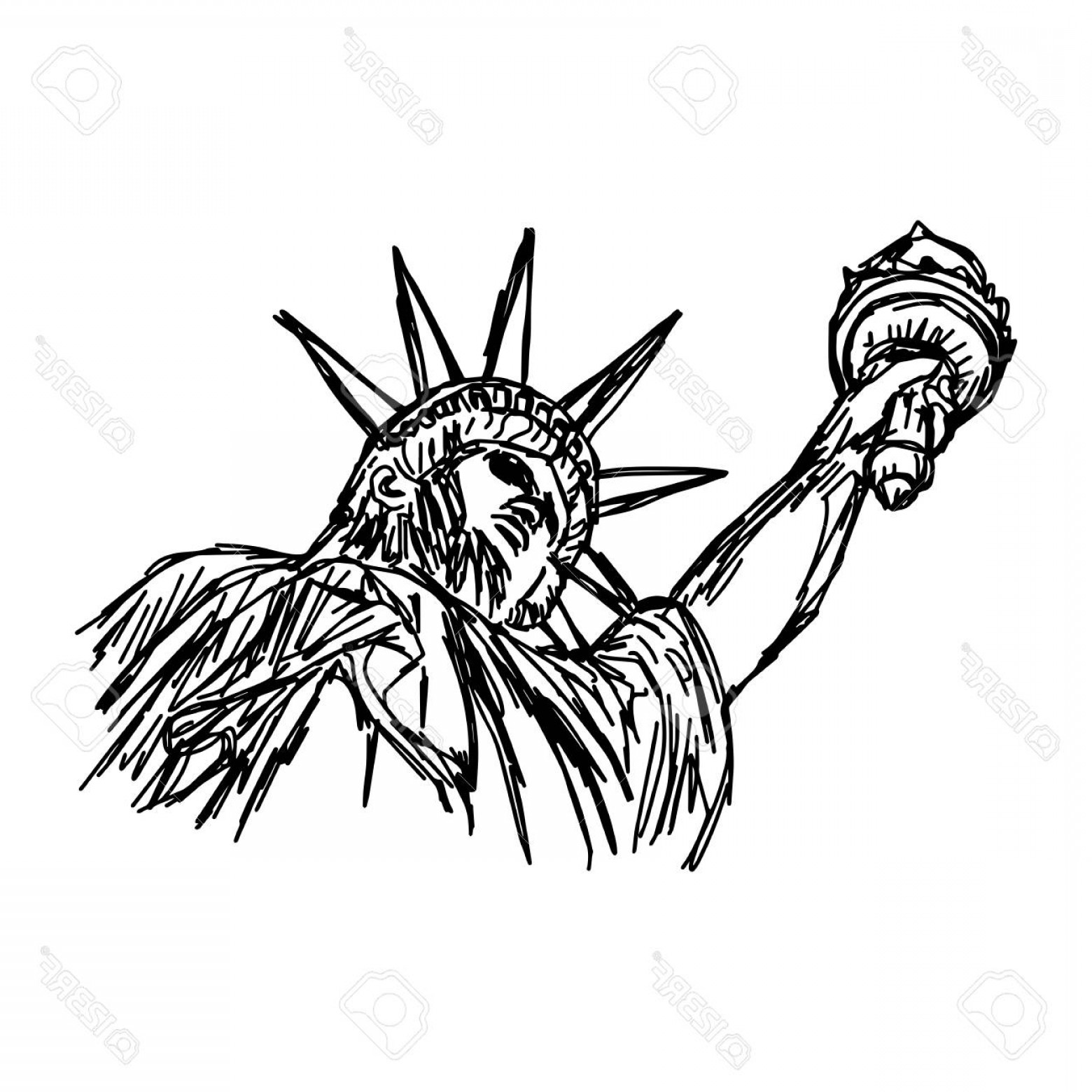 1560x1560 Photostock Vector Statue Of Liberty Vector Illustration Sketch