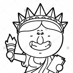 300x300 Statue Of Liberty Cartoon Drawing Funny Statue Liberty Vector