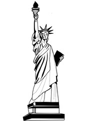 180x240 The Statue Of Liberty Line Drawing