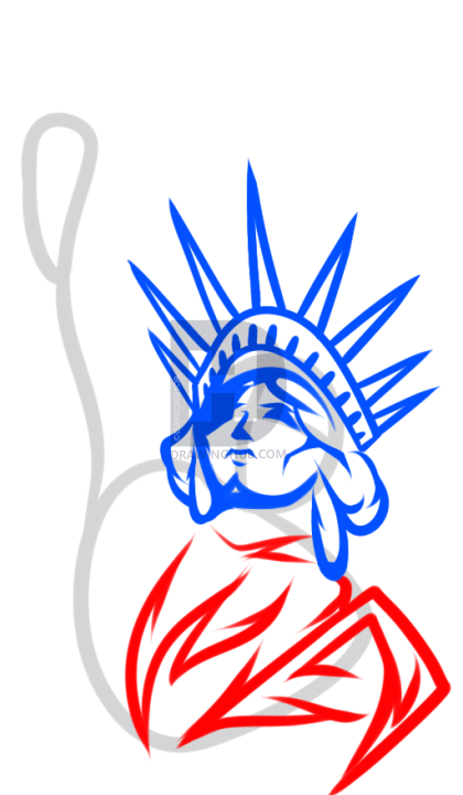 420x720 How To Draw Lady Liberty, Statue Of Liberty, Step