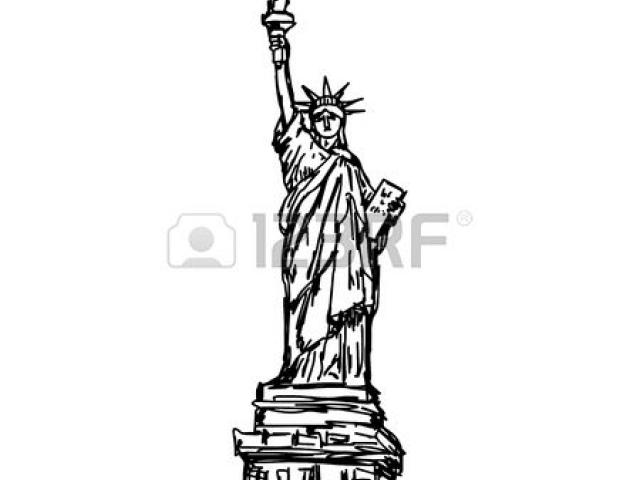 640x480 Drawn Torch Statue Liberty