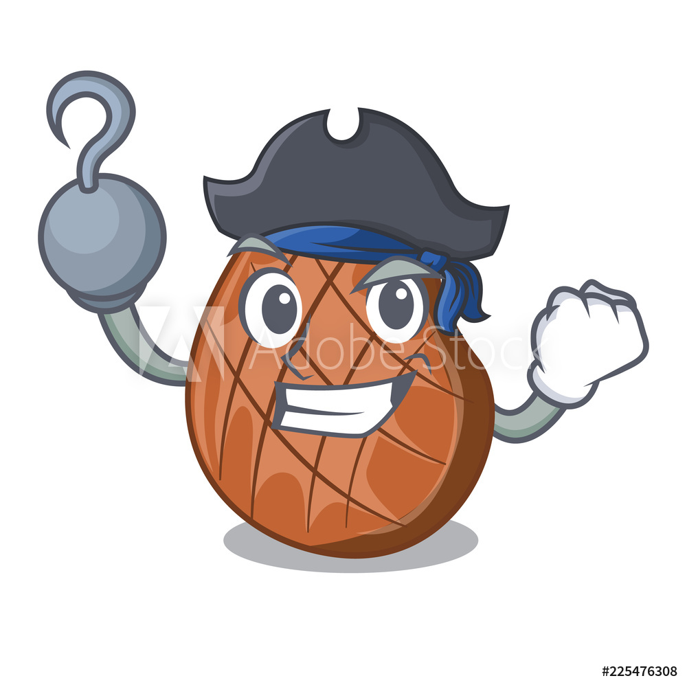 1000x1000 Photo Art Print Pirate Grilled Beef Steak On Plate Cartoon