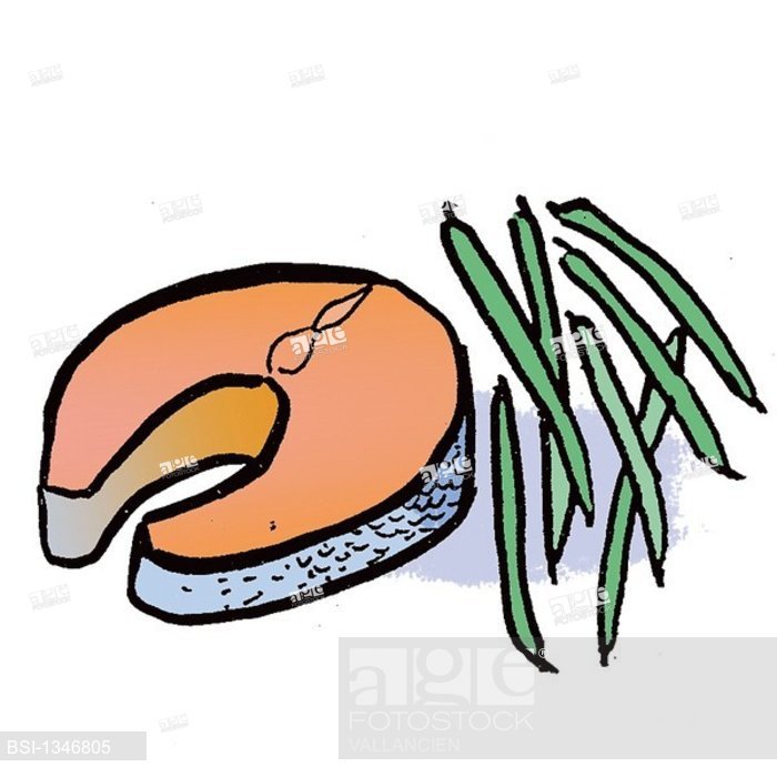 700x700 Fish, Drawingltbrgtsalmon Steak, Stock Photo, Picture And Rights