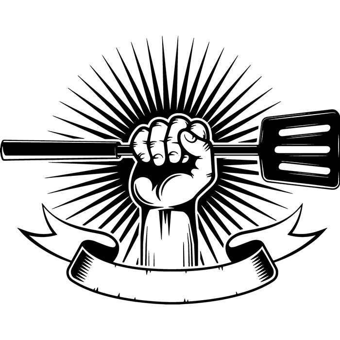 700x700 Bbq Logo Grill Grilling Meat Spatula Hand Fist Steak Etsy