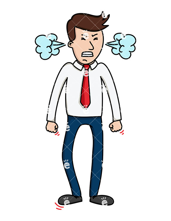 585x755 Enraged Businessman With Steam Coming Out Of Ears
