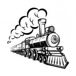 300x300 Vintage Steam Train Isolated On White Hoodamathrun