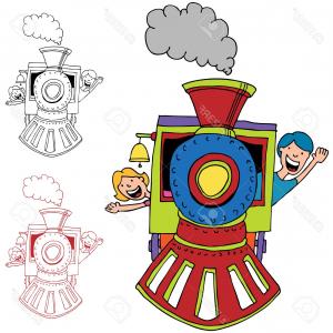 300x300 Photostock Vector Line Drawing Of A Steam Locomotive Front