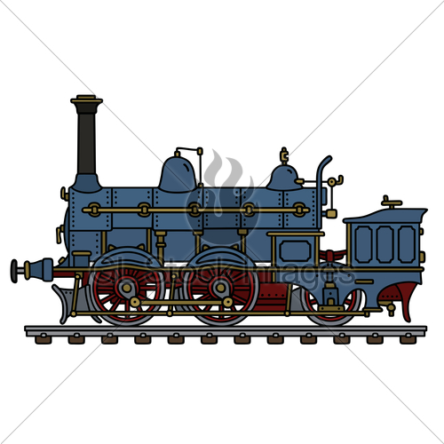 500x500 Vintage Blue Steam Locomotive Gl Stock Images