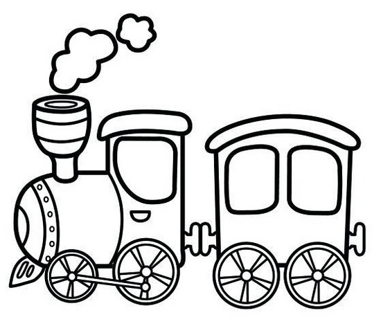 Steam Train Line Drawing