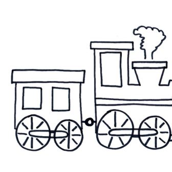 336x336 Easy Steps To Drawing A Train Christmas Steam Bullet